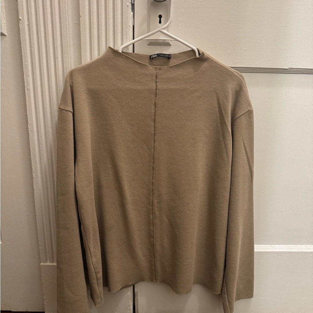 Zara Tan Long Sleeve Top